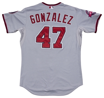 2015 Gio Gonzalez Game Used & Photo Matched  Washington Nationals Road Jersey Used On 8/10/2015 (MLB Authenticated, MEARS A10 & Resolution Photomatching)
